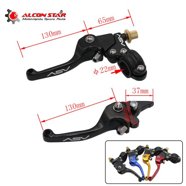 

alconstar- aluminum alloy asv f3 series short clutch brake folding lever fit most motor atv dirt bike kxf crf yfz klx cqr klx