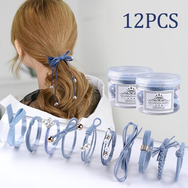 

popular 12-piece set new rubber band head rope korean small fresh mori girl simple hair ring personality hair rope hair accessories