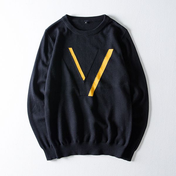 

2019 spring new mens comfortable sweaters solid men long sleeve pullover sweaters casual casual men's pull homme clothing, White;black