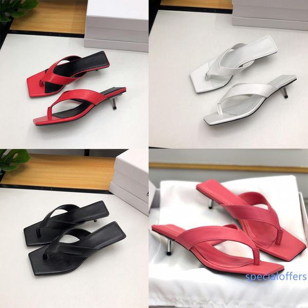 

luxury new designer woman slippers square head flip flops metal heel high heels brand fashion beach sandals women casual sandals 4.5cm, Black