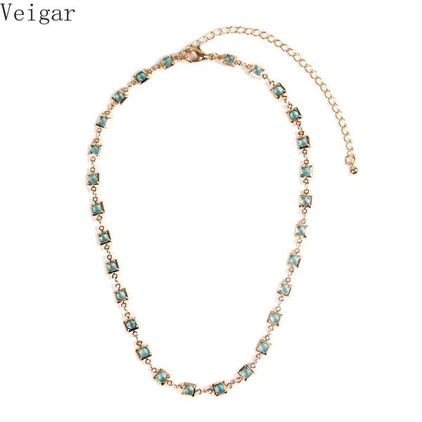 

acrylic imitation gem women choker necklace female 2018 fashion jewelry ladies party necklaces new style gold silver color, Golden;silver