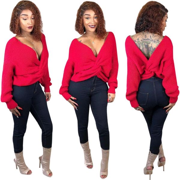 

sweaters womans jumper korean style women knit sweater criss cross v neck long sleeve casual sweater autumn fashion pullover, White;black