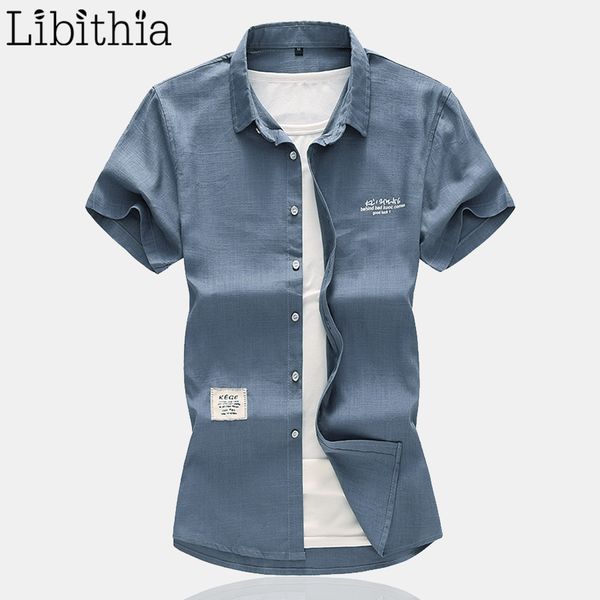 

mens casual linen shirts summer big size 7xl short sleeve men social shirt standard white black khaki blue-grey clothes male a36