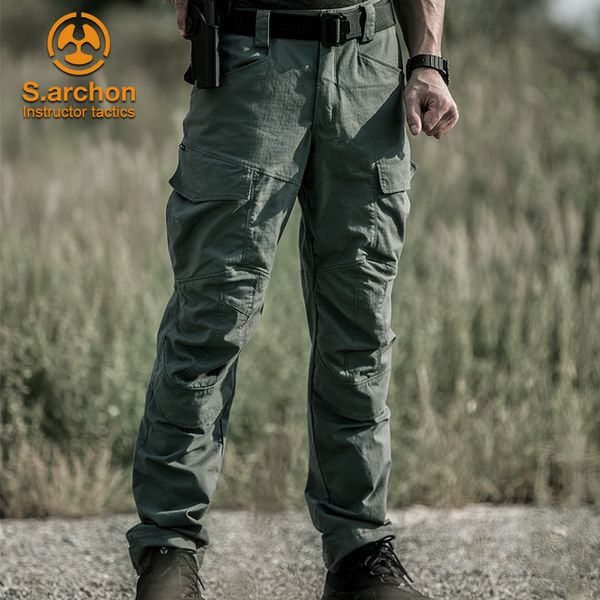

s.archon instructor tacticsl7 tactical trousers slim waterproof special forces fan pants training pants straight overalls, Black;green