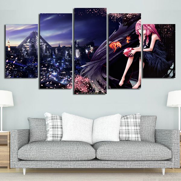 

home decor canvas printed hd modern 5 pieces guilty crown wall art anime painting modular poster pictures living room framework