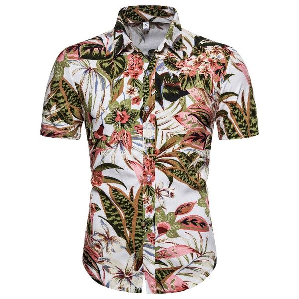 

men's summer style personalized business short sleeve printed hawaiian beach resort shirt men shirts hawaiian shirt xxxl, White;black