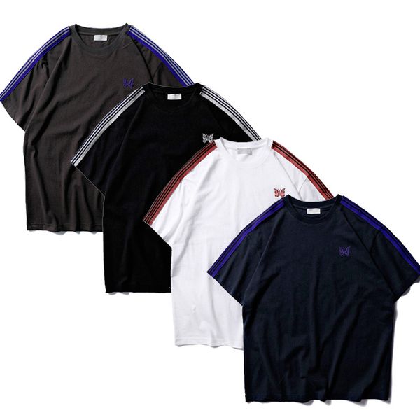 

2019 awge х иглы футболка бабочка вышитые крупногабаритные с коротким рукавом тройник a $ ap rocky ag марка awge хип-хоп футболки дизайнер, White;black