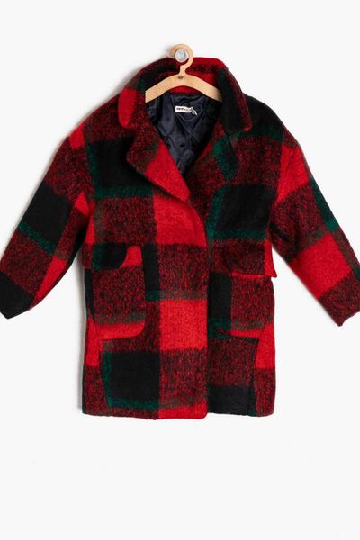 

koton kids plaid coat, Black;brown
