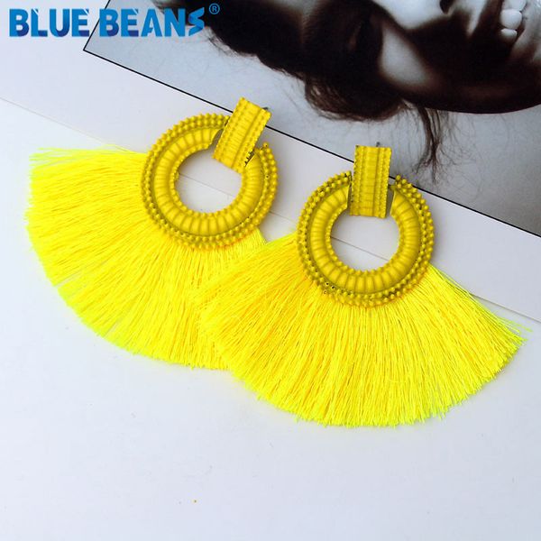 

tassle earrings boho accessories handmade jewelry long earring korean fashion bohemian christmas yellow statement gold new, Silver