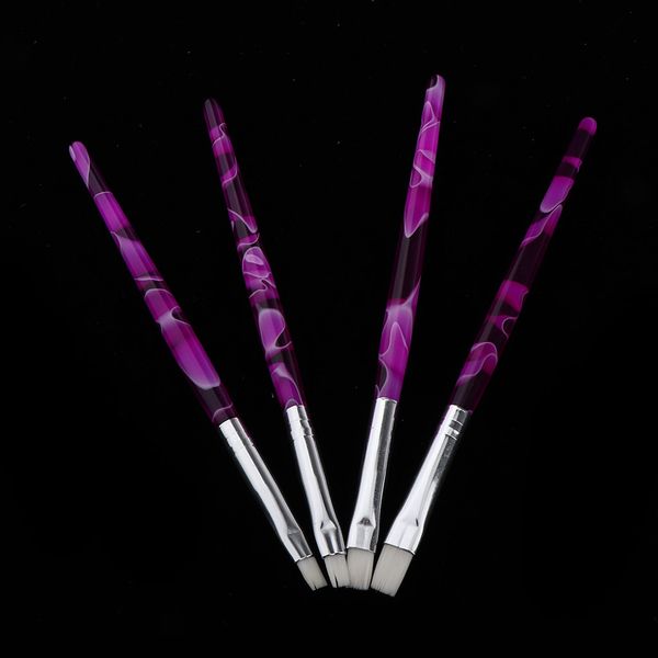 

4pcs uv gel acrylic nail art polish builder painting drawing brushes pens sticks