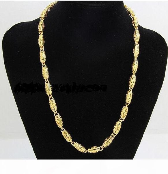 

buy fine yellow gold jewelry heavy mens 24k yellow solid gold gf chain necklace wide 7mm length 50cm weight 36.5g, Silver