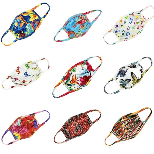 

children's washable pattern mask pm2.5 protective mask cute breathable insert mask designer printed faces masks #709, Black