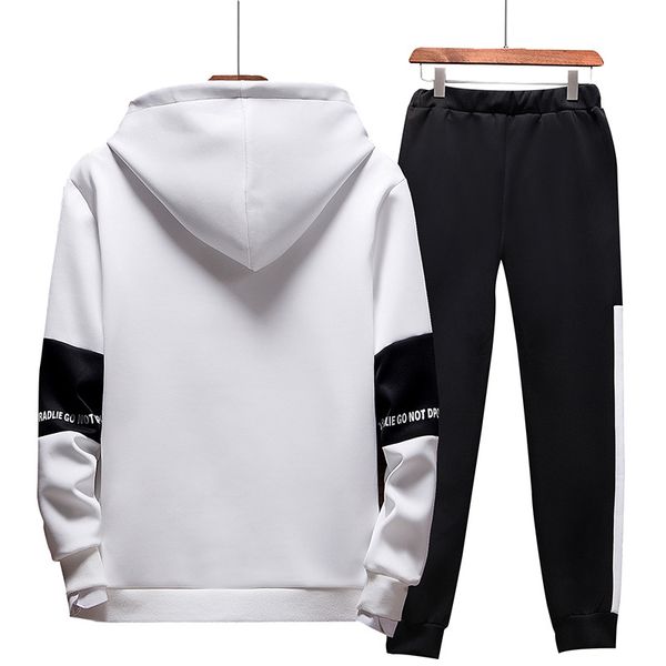 

s-4xl autumn men's full zip tracksuit men sport suit white men sweatshirt and pant suit hoodie and pant set sweatsuit men, Gray