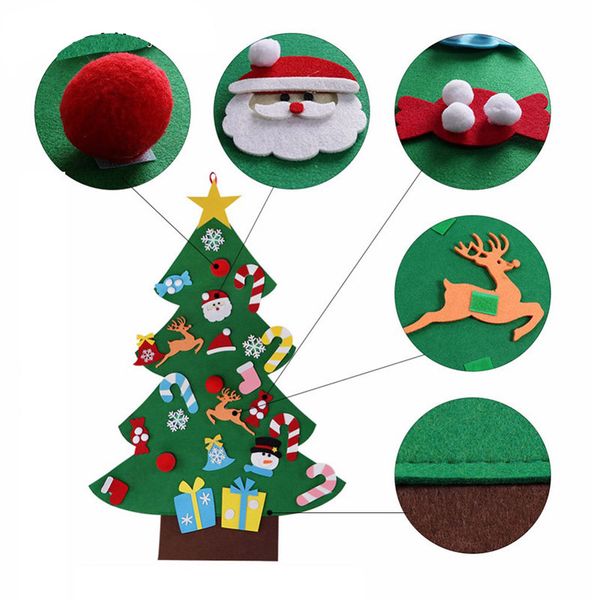 

diy christmas tree children new year gift toy felt christmas tree decorations with ornament xmas navidad supplies noel kid favor