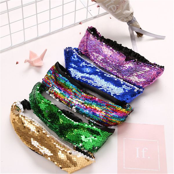

fashion wonderful coloured mermaid sequins headband hair accessories lovely gifts party hair band dhl fj568, Slivery;white