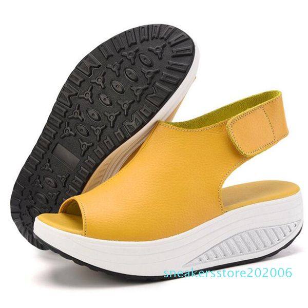 

2017 summer women sandals peep toe swing shoes ladies platform wedges sandals woman sandalias zapatos size 35- 43 s06, Black