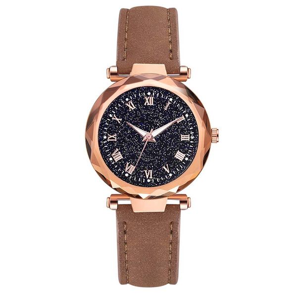 

women's watch fashion casual ladies watches frosted leather waterproof women watch quartz girls wristwatches clock, Slivery;brown