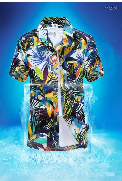 

print hawaii styles beach man shirt summer quick drying holidays clothing designer casual shirts fashion flora, White;black