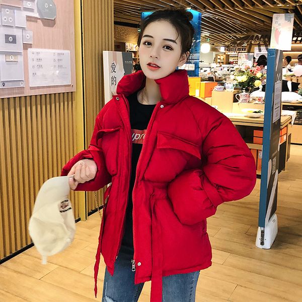 

2019 new autumn winter women fashion casual warm jacket female bisic coats lady overcoat woman parka womens clothing, Black