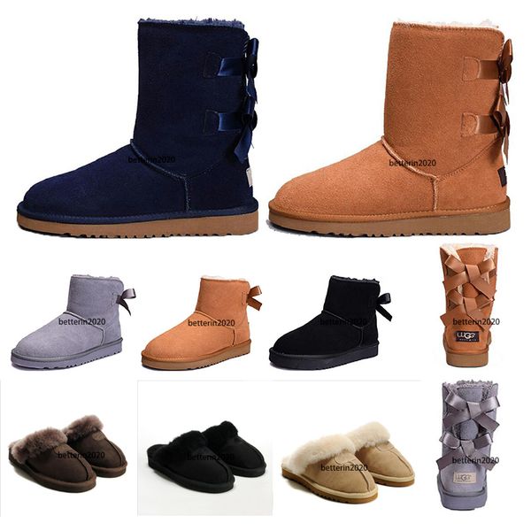 

2020 new wgg australia classic snow boots cotton slippers women winter boots fashion discount ankle boots shoes many color size 5-10, Black