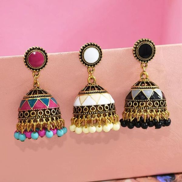 

vintage ethnic gypsy bell earrings for women boho jewelry ladies retro round bell tassel hollow jhumka earrings, Silver