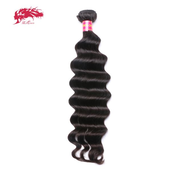 

ali queen hair products brazilian loose deep virgin hair bundles 14-26 inches natural color 100% unprocessed human weaving, Black;brown