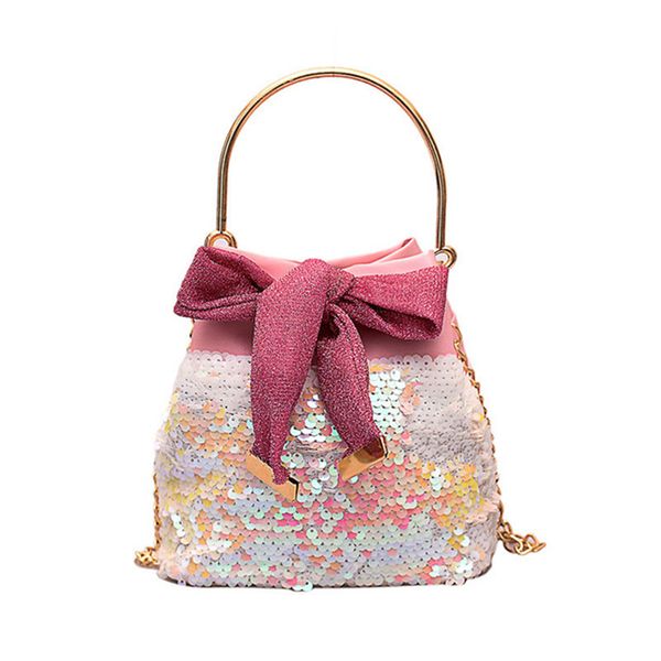 

asds-women's crossbody bags summer wild messenger bag fashion chain shoulder bag sequins ocean pu leather leisure mini bucket ba