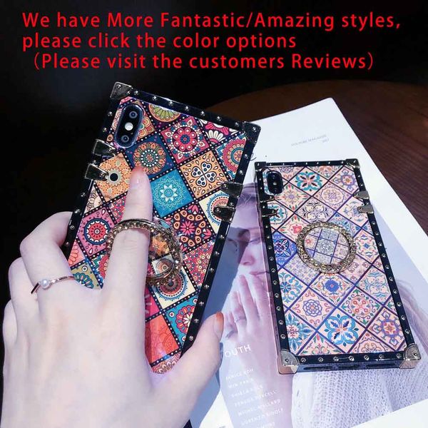 

phone case for iphone 6 6s 7 8 plus x xr xs 11 pro max fashion flower print pc phone case with kickstand various styles