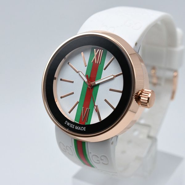 

мужского конструктор высокого качества итальянской моды марка многоцветного ремешок для мужчин каучукового ремешка кварцевых часов класса лю, Slivery;brown