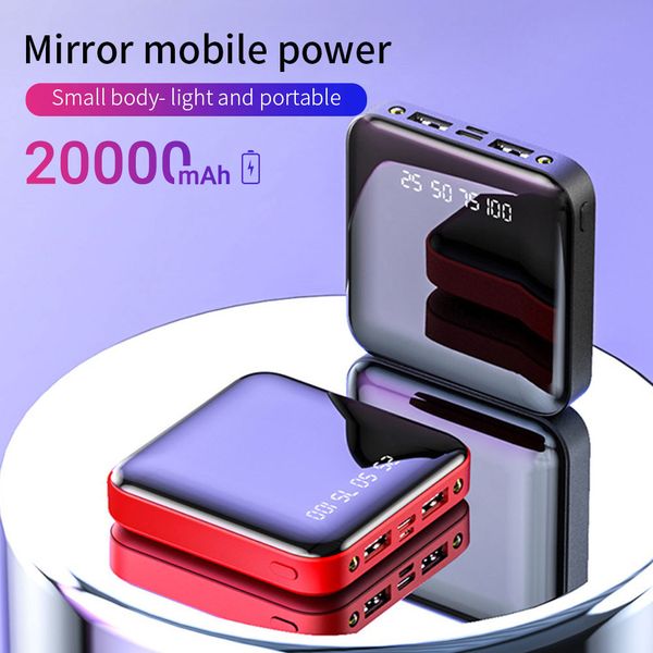 

floveme 20000mah mini power bank for xiaomi 10000mah portable charger with led mirror screen powerbank usb external battery pack