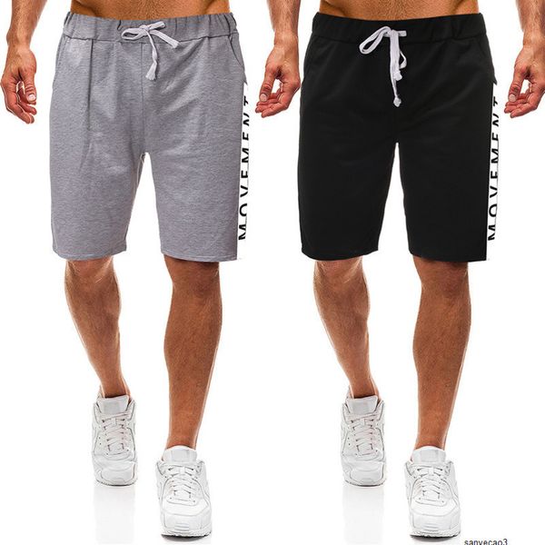 

mens designer solid color casual hip-hop english letter digital printing pants shortsh, Black