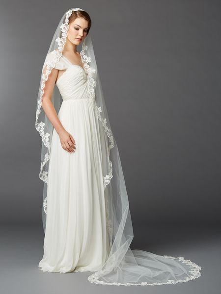 

2019 charming 2.2 meter long lace edge bridal wedding veils one layer bridal veil ivory lace wedding veil wedding accessory, Black