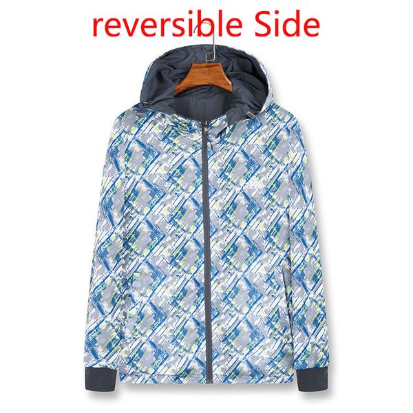 

fashion mens reversible jacket thin brand windbreaker jacket casual outdoor sports wear spring hooded with logo asian size m-3xl, Black;brown