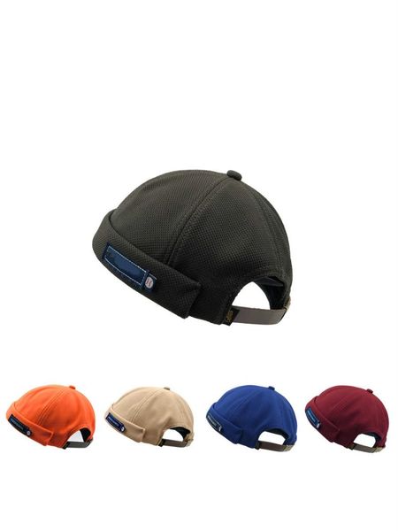 

2019 new summer mesh ventilation skullcap hat men women cap casual mechanic brimless solid color korean style hip hop wild