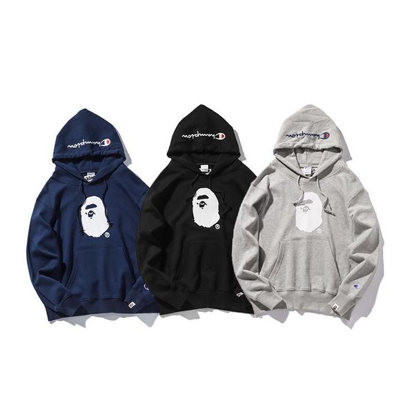 

20ss мужчины чемпион роскошь балахон 1 / bape итальянской звезда дизайнер бренда балахон старинных вышивок балахона платформа мода канье кос, White;black