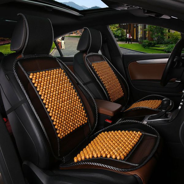 

car seat cover cushion auto vehicle wooden bead cool summer durable accessories m8617