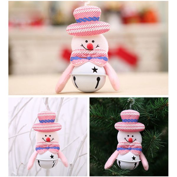 

christmas tree hanging ornaments 3d santa claus doll with bell pendant