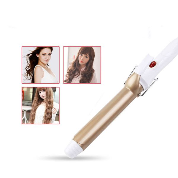 

dry wet amphibious environmental alloy cone head steam anion ceramic straight a curling iron hair perm rods, Black