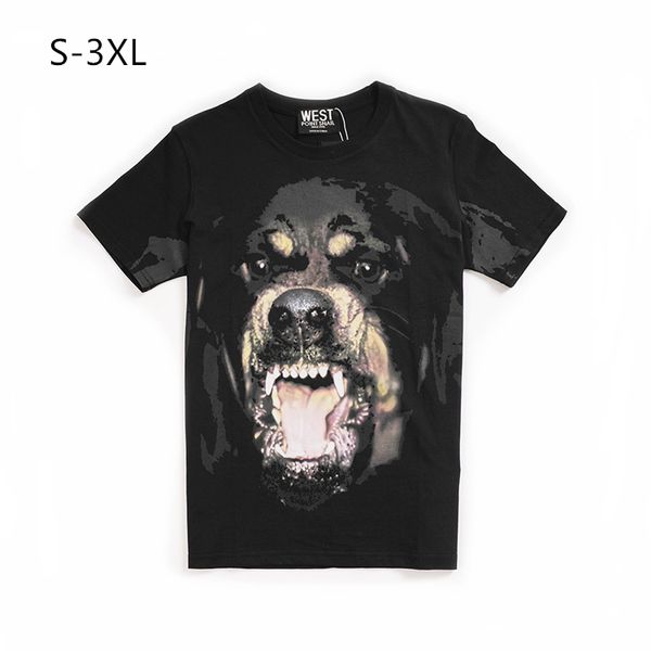 

luxury mens designer t shirts men women hip hop t shirt 3d print rottweiler designer shirt, White;black
