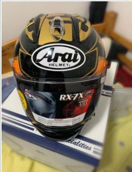 

new rx-7x motorcycle helmet full face dot ece road racing gold shi rx7x helmet