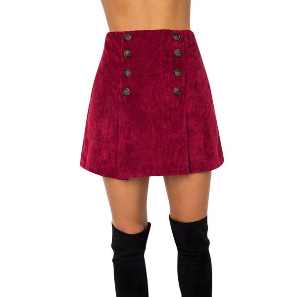 

women skirt gray 2019 skirts solid double-breasted high waist pencil bodycon hip mini skirt ropa adolescente mujer-15, Black