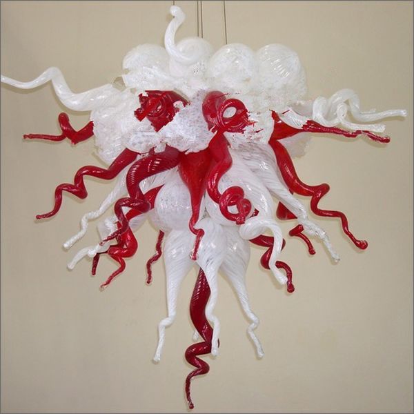 

china factory hand blown glass chandelier lightings modern white and red murano glass pendant lamps modern art designed hanging led lighting