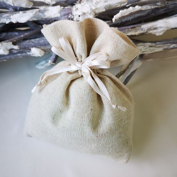 

solid color candy bags wedding supplies chocolates storage pocket cotton gift bag 30pcs/lot jewelry pouch orgainzer sacks