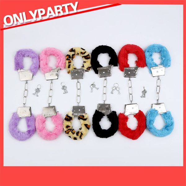Adult Plush Handcuffs Single Aristocracy Party Iron Manacle Black