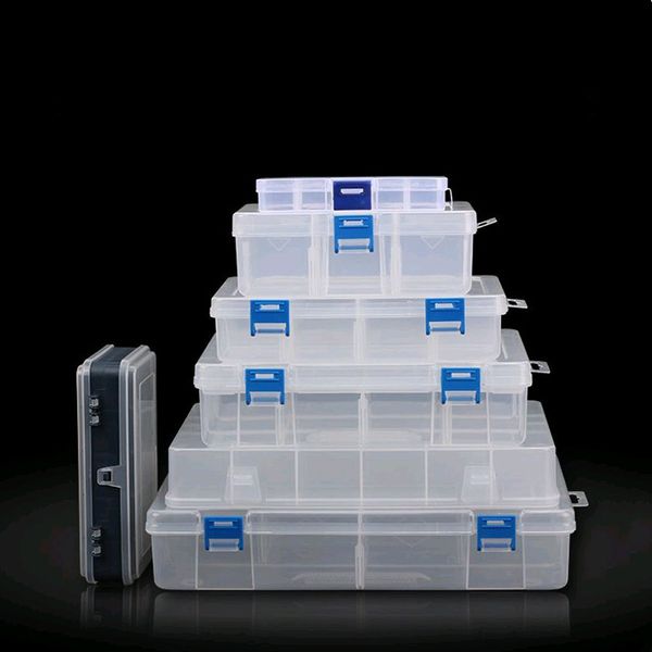 

jewelry tool box adjustable transparent plastic storage box home boxes tool components combination screw finishing ring tip