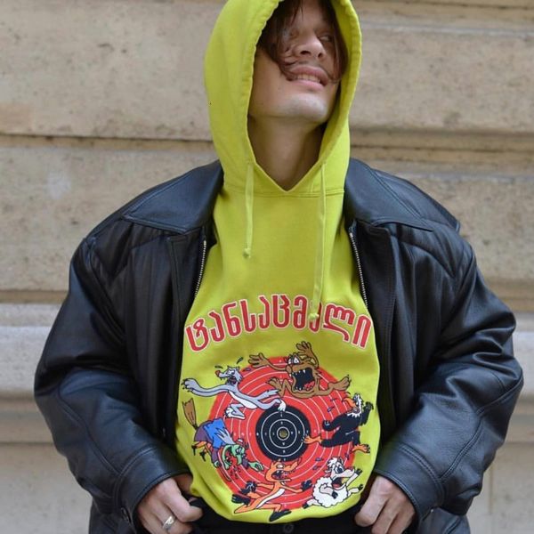 19fw VETEMENTS толстовка мультфильм животных вышивка мужчины и женщины толстовка свите