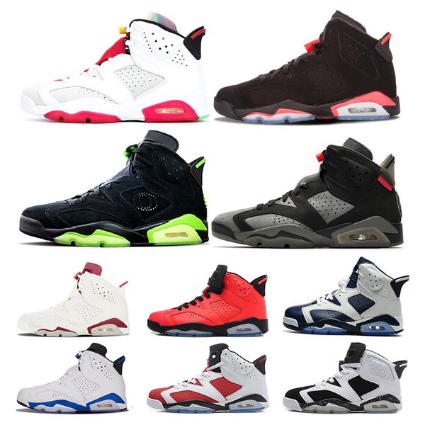

classic 6 6s men basketball shoes infrared bred hare unc psg flint carmine sport blue tinker mens trainers sports sneakers us 7-13