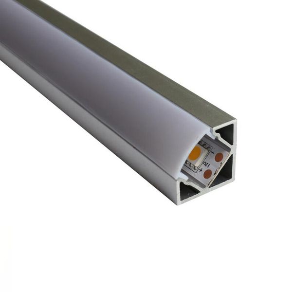 

3.3ft/1m v-shape led aluminum channel system anodized silver flush corner mount for &lt;12mm width smd3528 led strips with oyster white cove