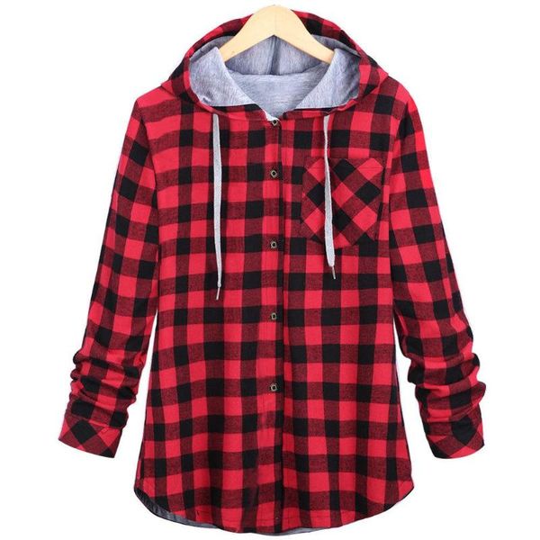 

women plaid print hooded comfort soft long sleeve fashion trend loose korean lovely fleece casual cardigan coats, Black;brown