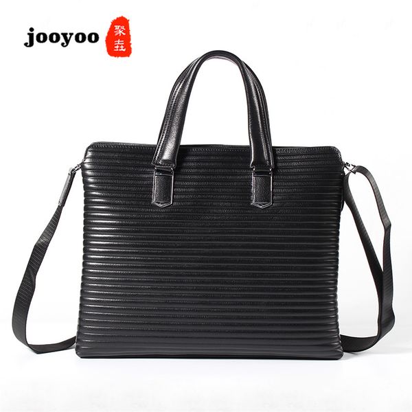

men's business briefcase head cowhide horizontal square leather handbag man oblique cross bag large capacity shoulder bag jooyoo